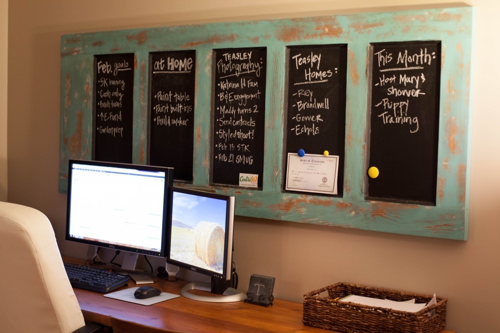 upcycled diy door chalkboard