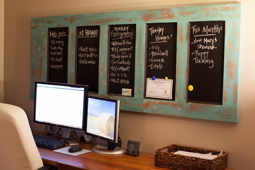 upcycled diy door chalkboard