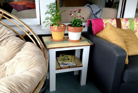 DIY end table from reclaimed wood