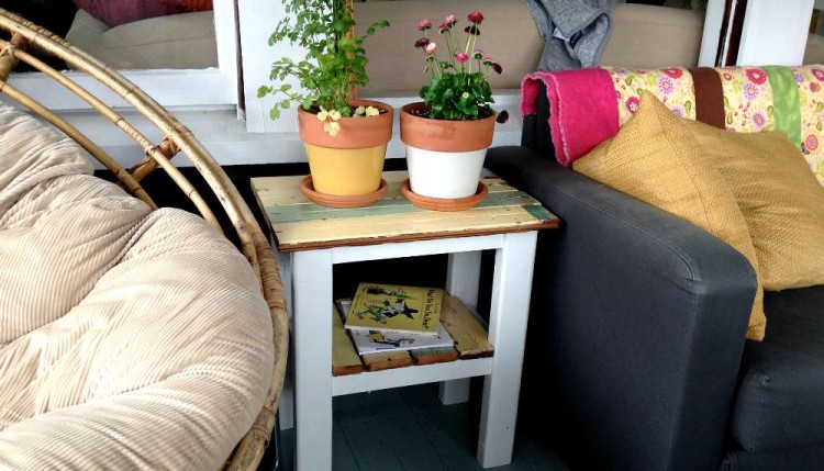 DIY end table from reclaimed wood