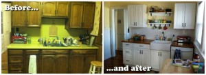 before and after kitchen - ikea cabinets