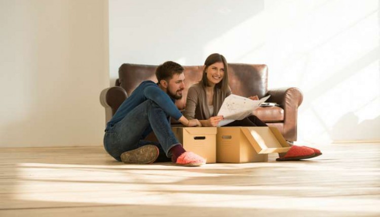 new home checklist: couple moving into new house