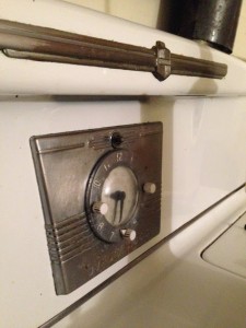 clock on retro stove
