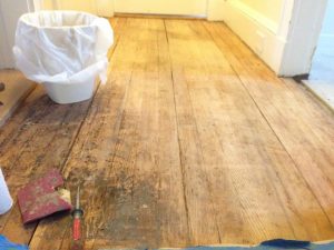half sanded hardwood floors