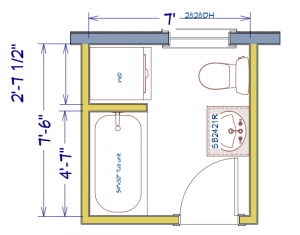 small bathroom remodel floor plan layout