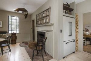 kitchen with wide pine floors