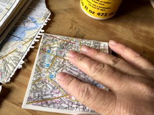 diy map coasters using tile and mod podge