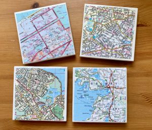 homemade diy tile coasters set of four