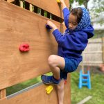 DIY rock climbing wall for children