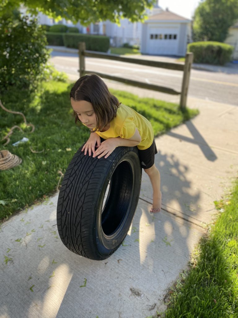 playing with the tire