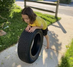 playing with the tire