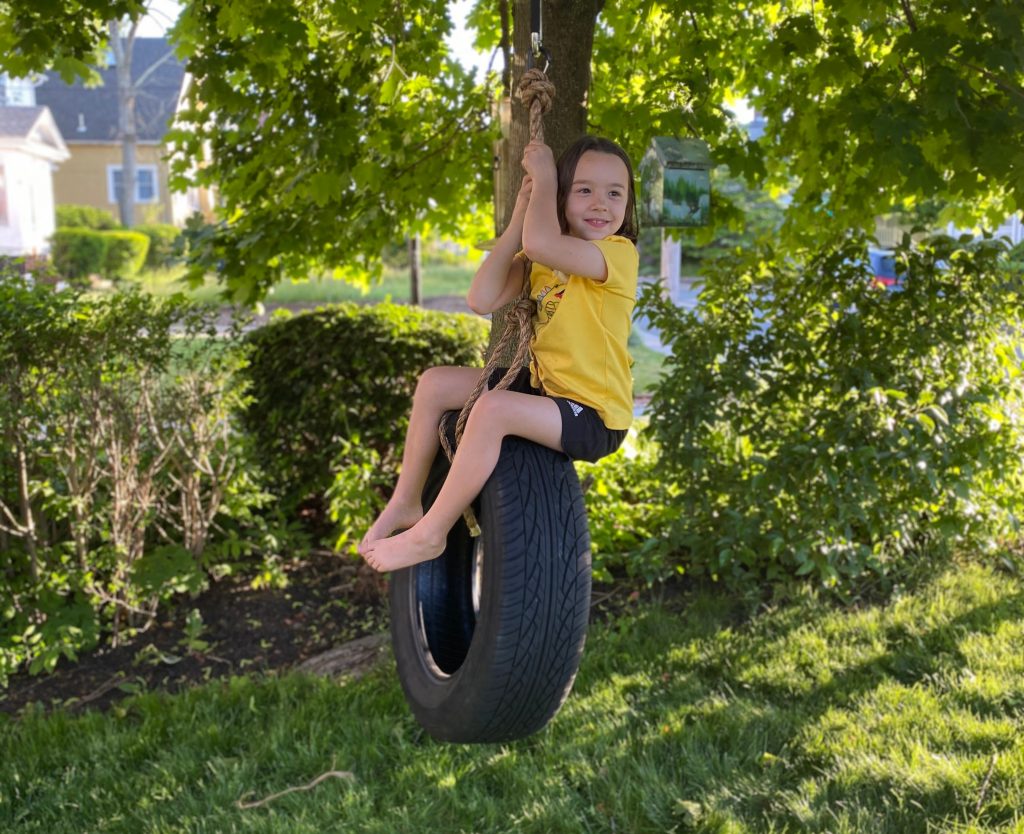 how to make a tire swing - testing it out