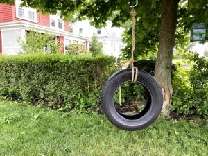 how to make a tire swing - finished swing