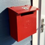 DIY mailbox painted red