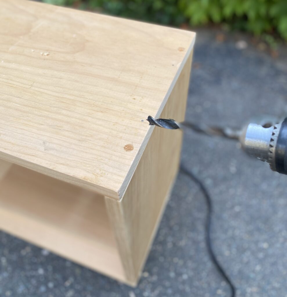 a drill with 3/8 inch bit
